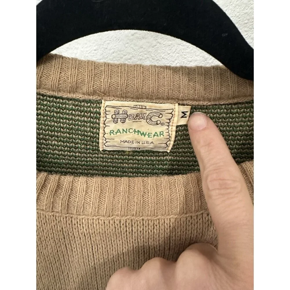 Vintage H Bar Ranchwear Horse Sweater - Picture 3 of 6